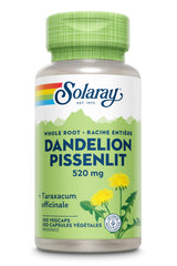 Solaray – Dandelion Root, 520mg | Liver Function, Kidneys, Digestion & Water Balance Support | Taraxacum Officinale, Whole Root | Dietary Supplement | Non-GMO, Vegan, Lab Verified | 180 VegCaps