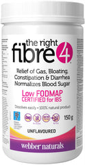 Webber Naturals The Right Fibre4 IBS Intestinal Discomfort 150 g, Unflavoured, 30 Servings, Fibre Supplement for Digestive Health, Low-FODMAP, Vegan