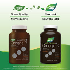 Nature's Way NutraSea HP Omega 3 + Vitamin D Softgels Supplement with Fish Oil – High Potency – Heart, Brain, Bone & Immune Support for Adults and Kids Ages 9+ – EPA & DHA + 1000IU D3, 60 Softgels