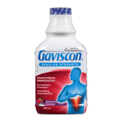 Gaviscon Liquid Regular Strength Antacid - 600 ml - Antacid Liquid for Day and Night Heartburn Relief, Acid Reflux and GERD Relief, Fruit Blend - Free of Aluminum, Lactose and Gluten