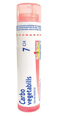Boiron Carbo vegetabilis 7ch,Homeopathic medicine. Each tube contains 4 g (approximately 80 pellets)