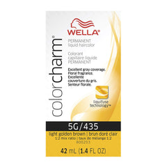 WELLA Color Charm Permanent Liquid Hair Color for Gray Coverage, 5G Light Gold Brown 1.42 Fl Oz