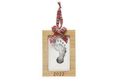 Little Holly Baby’s Print Natural Ornament - 2022, Baby's Handprint or Footprint Keepsake, DIY Baby Holiday Keepsake, Baby's First Christmas Ornament