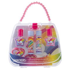 Lip Smacker Rainbow 7-Piece Lip Balm Gift Tote, Holiday Collection with Rainbow Berry Chic & Sweet Magical Frosting Flavors, Collectible Bag, Moisturizing Formula, Cruelty-Free