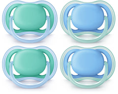 Philips Avent Ultra Air Pacifier 6-18m, blue/green, 4 pack, SCF244/42
