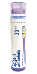 Boiron Spigelia anthelmia 30ch,Homeopathic medicine. Each tube contains 4 g (approximately 80 pellets)