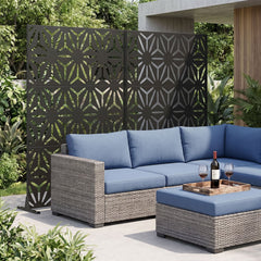 72 inchesH x 48 inchesW Freestanding Fence Panel with Stand and Expansion Bolts-Black