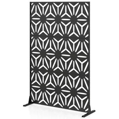 72 inchesH x 48 inchesW Freestanding Fence Panel with Stand and Expansion Bolts-Black