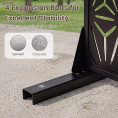 72 inchesH x 48 inchesW Freestanding Fence Panel with Stand and Expansion Bolts-Black