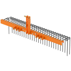 72 inches Pine Straw Rake with 30 Metal Coil Tines for Grass-Orange
