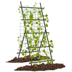 74 Inch Tall Garden Trellis for Flower Vine Vegetable Fruit Pea-Black