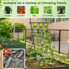 74 Inch Tall Garden Trellis for Flower Vine Vegetable Fruit Pea-Black