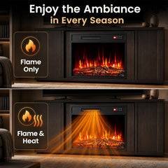 750/1500W Electric Fireplace Insert with Low Noise and Remote Control-23 inches