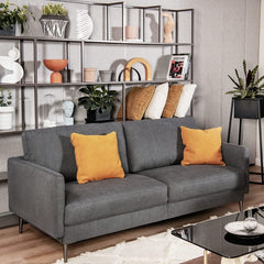 76.5 in Loveseat Sofa in Charcoal with 34.5 in Seats, CertiPUR-US Foam and a 103 Degree Backrest
