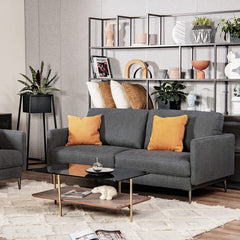 76.5 in Loveseat Sofa in Charcoal with 34.5 in Seats, CertiPUR-US Foam and a 103 Degree Backrest