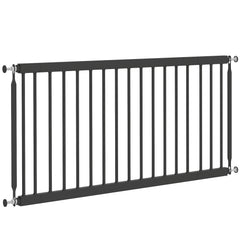 26"-37" Dog Gate, Adjustable Pet Gate, Fits 10" Tall with 2 Extension, Pressure Mount Kit for Stairs and Doorways, Black