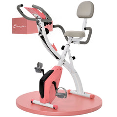 3 in 1 Folding Exercise Bike, Foldable Stationary Bike with 8-Level Magnetic Resistance, Adjustable Seat, Black