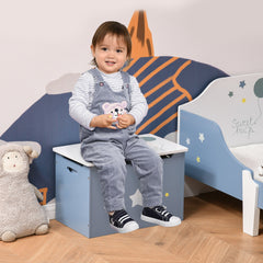 Kids Toy Storage Box, Organizer Chest with Gas Stay Bar Seating Bench, Blue