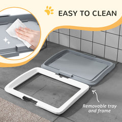 18" x 13" Pee Pad Holder, Dog Potty Tray for Indoor Outdoor, Easy to Clean Dog Training Toilet Pee Pad Tray, Grey