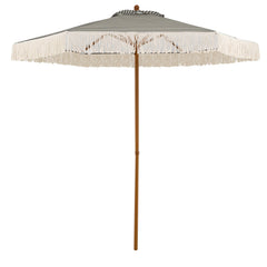 7 Feet Patio Umbrella with Fringe Sun-Protective Beach Umbrella with Boho Tassel-Green