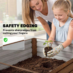 5' x 3' x 2' Raised Garden Bed, Galvanized Planter Box for Growing Flowers, Herbs and Vegetables, Black