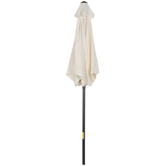 6.6FT Patio Umbrella, Outdoor Parasol with 6 Solid Ribs, Cream White