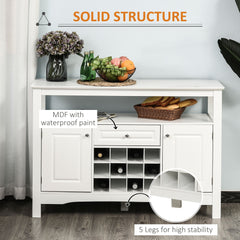 Modern Kitchen Buffet Bar Cabinet Storage Sideboard Dining Server with Drawer & 12-Bottle Wine Rack for Living Room, Espresso