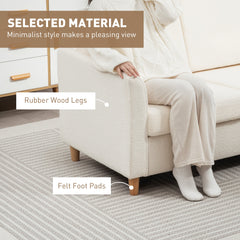 2-Seat Sofa Two-Seater Couch with Armrests and Wood Legs for Living Room, Bedroom, Dark Grey