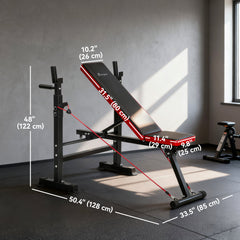 Adjustable Weight Bench with Squat Rack, Incline Flat Bench Press with Barbell Rack for Home Gym, 660 lbs Capacity