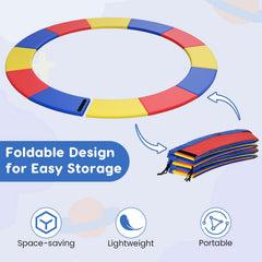 8-16 FT Trampoline Pad Replacement Safety Pad with Fixing Straps (Multicolor)-14 ft