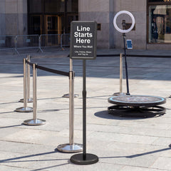 8.5 x 11Inch Sign Holder Stand with Snap-Open Frame and 360° Rotation-Black