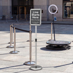 8.5 x 11Inch Sign Holder Stand with Snap-Open Frame and 360° Rotation-Silver