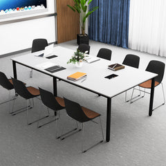 8 Feet Conference Room Table Large Meeting Table Seats up to 10 People-White
