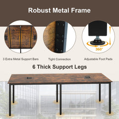 8 FT Conference Room Table Large Meeting Table Seats up to 10 People-Rustic Brown
