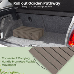 8 Ft Outdoor Garden Pathway Patio Roll Out Straight Walkways with Metal Wire Connection-S