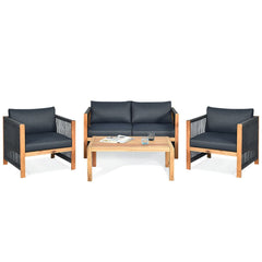 8 Piece Outdoor Furniture Collection: Solar Umbrella, Cast Aluminium Dining Set, Acacia Conversation Set, Bistro Set, Lounger, Bed, Swing and Table