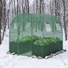 80 x 79 x 79 Inches Walk-in Greenhouse with Large Plant Bed-Green