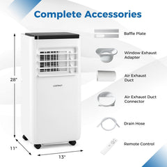 10000 BTU Portable Air Conditioner with Remote Control, 4 Modes, Cools up to 350 sq ft