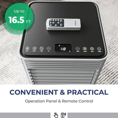 8000 BTU 3-in-1 Air Cooler with Dehumidifier and Fan Mode, Black, Cools 230 sq ft
