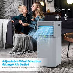 8000 BTU 3-in-1 Air Cooler with Dehumidifier and Fan Mode, Gray, Cools 230 sq ft