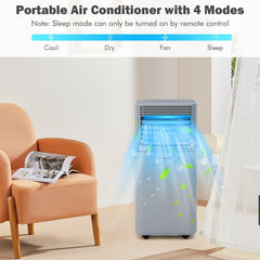 8000 BTU 3-in-1 Air Cooler with Dehumidifier and Fan Mode, Gray, Cools 230 sq ft