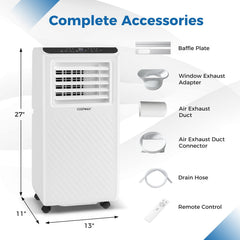 8000 BTU Portable Air Conditioner, 3 in 1 Floor AC Unit with Fan and Dehumidifier, 250 sq ft