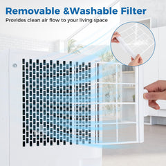 8000 BTU Portable Air Conditioner, 3 in 1 Floor AC Unit with Fan and Dehumidifier, 250 sq ft