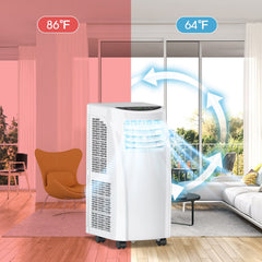 8000 BTU Portable Air Conditioner with Dehumidifier Function and Sleep Mode, 230 sq ft