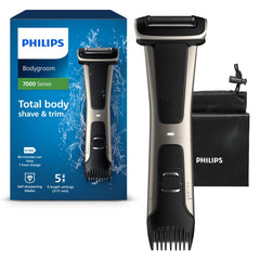 Philips Bodygroom 7000 Series, Showerproof Groin and Body Trimmer, Precise Body Grooming, Adjustable Comb, Safe Even Below the Belt, 80 Min. Runtime, Model BG7025/15