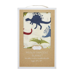 Mud Pie Muslin Swaddle Blanket, Dino