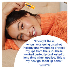 NIVEA Sun Lip Balm SPF 30 Lip Balm Stick, 24-Hour Hydrating Lip Balm with Sun Protecction, Shea Butter and Moisturizing Oils to Soothe Dry Chapped Lips, 2 x 4.8g Stick