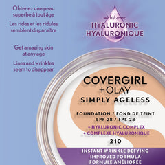 Covergirl - Simply Ageless Instant Wrinkle Defying Foundation With Hyaluronic Complex, Vitamin C, and Niacinamide - SPF 28, 100% Cruelty-Free