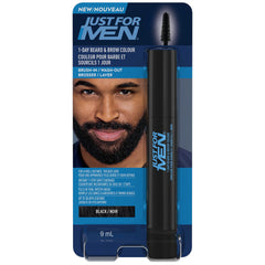 Just for Men 1-Day Beard & Brow Color, Temporary Color for Beard and Eyebrows, For a Fuller, Well-Defined Look, Up to 30 Applications, Black (1 Count)