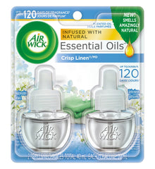 Airwick Plug In Scented Oil, Crisp Linen, Infussed With Natural Essential Oils, (2x20 ml)